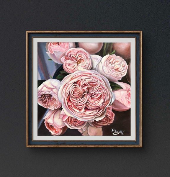Bouquet of Roses: Embracing Softness and Joy Painting by Viktoryia
