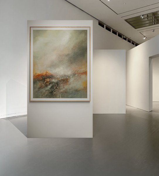 Additional view 5: Abstract Landscape Painting Between sky and rocks by painter Roser JB mixed method canvas 