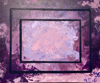 Pintura "Díptico acrílico abstracto morado", pintor M.E.G acrílico lienzo en Jose Art Gallery