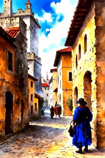 Digitale Kunst "Ruhige Straße der Altstadt", digitale/-r künstler/-in Viktor Levchenko in der Jose Art Gallery