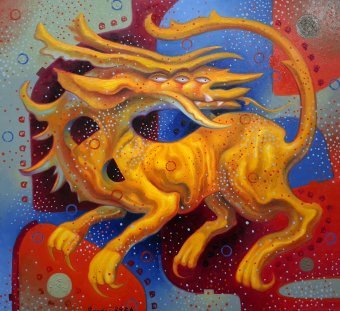 Painting "Golden Chimera" by painter Serhii Voichenko oil canvas at Jose Art Gallery