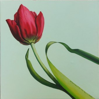 Painting "The Tulip Dance" by painter Emanuela De Petrillo tempera canvas at Jose Art Gallery