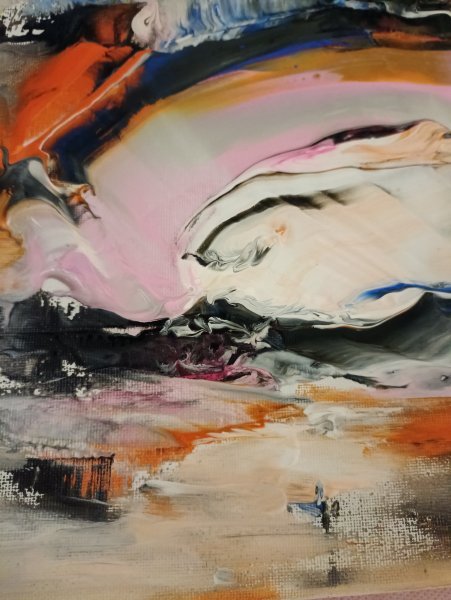 Additional view 1: Abstract Marine Art Painting Fiery soul by painter Natalia Arkhipenko acrylic canvas 