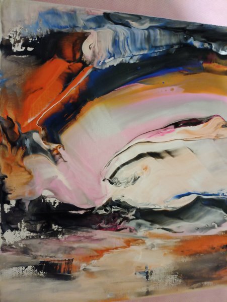 Additional view 2: Abstract Marine Art Painting Fiery soul by painter Natalia Arkhipenko acrylic canvas 