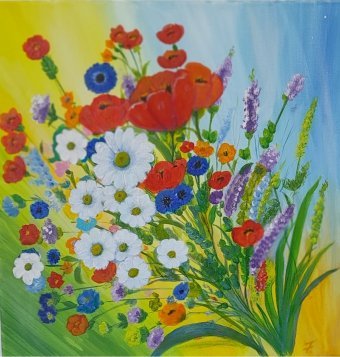 Malarstwo "Spring Bloom. Abstract Flower Energy", malarz Fa Ley akryl płótno w Jose Art Gallery