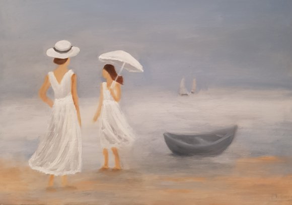 A shared moment. Serenity by the sea