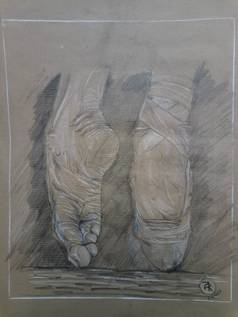 Drawing "Classical Dancer: Art in Movement" by illustrator roberto ferrando pencil paper at Jose Art Gallery