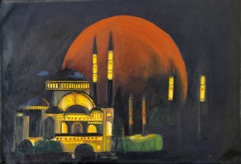 Malarstwo "Moon Magic. Abstract Night Mystery", malarz Fa Ley akryl płótno w Jose Art Gallery