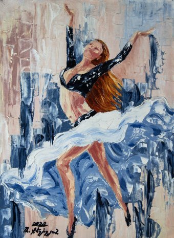 Peinture "Danse classique", peintre Mher Gevorgyan huile toile à la Jose Art Gallery