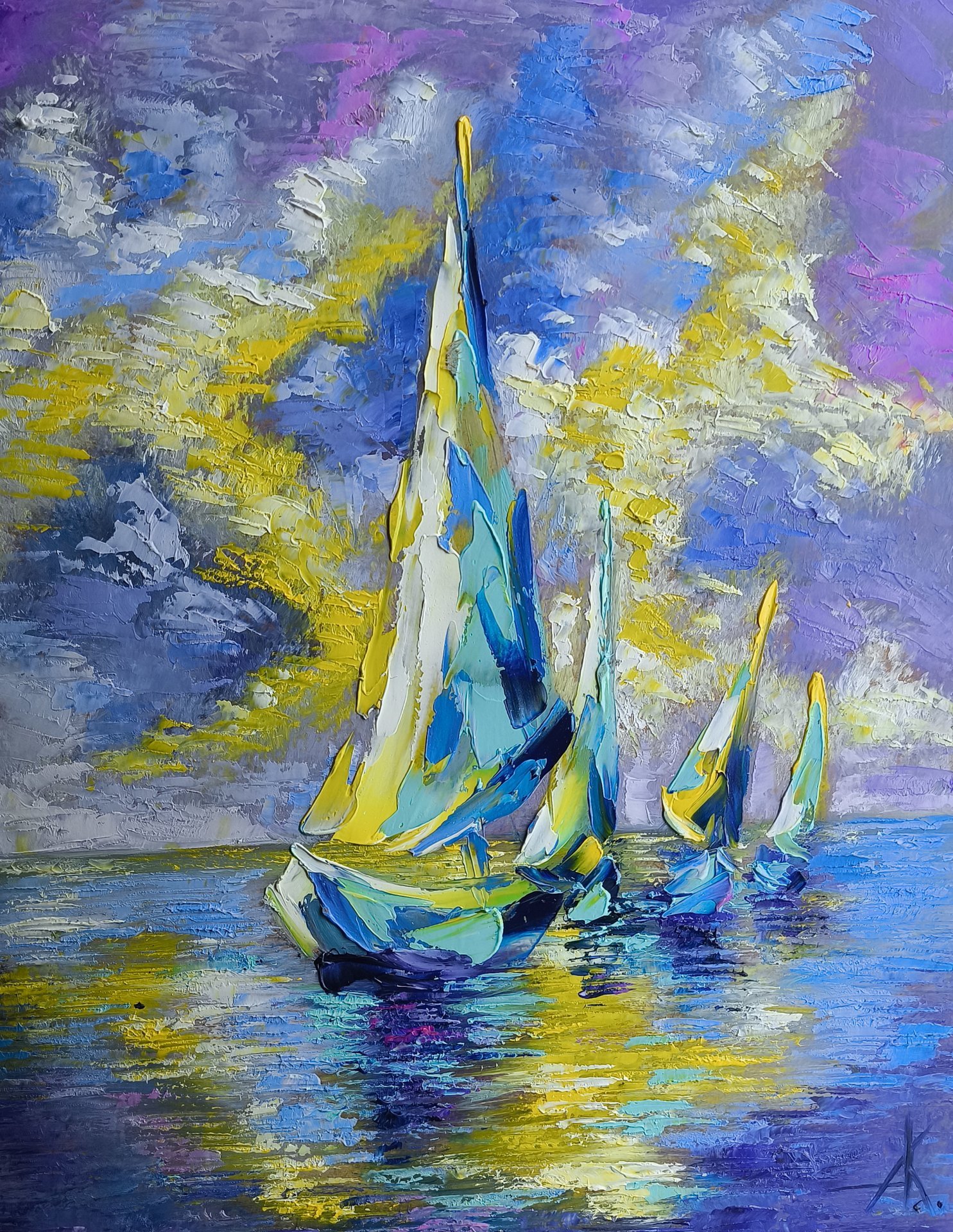 Solor Tides Painting by Anastasia Kozorez - Jose Art Gallery
