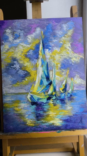 Solor Tides Painting by Anastasia Kozorez - Jose Art Gallery