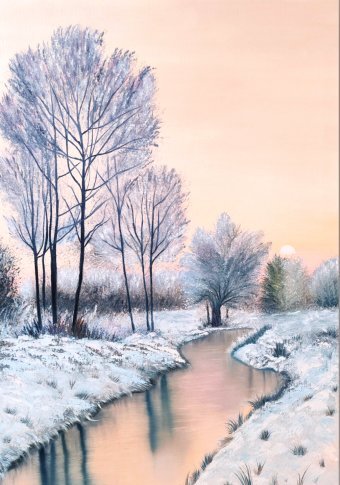 Malarstwo "Winter Glow", malarz Asti Loremar olej płótno w Jose Art Gallery