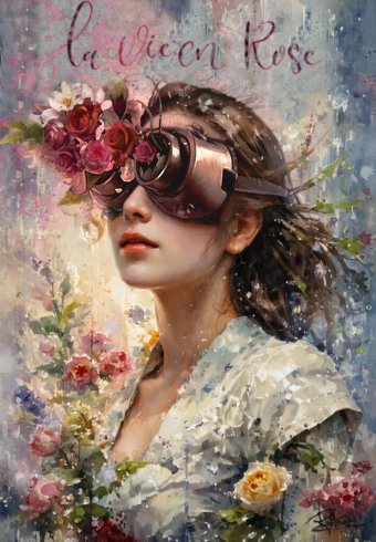 Sztuka cyfrowa "La Vie en Rose: Steampunkowe echo", artysta cyfrowy francois rey w Jose Art Gallery