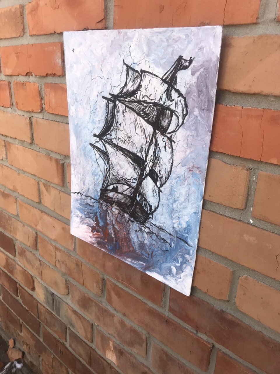 Ship in the sea - painting