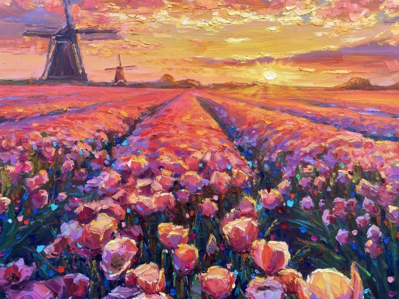 Tulips Painting by Yevgeny Chernyakovsky - Jose Art Gallery