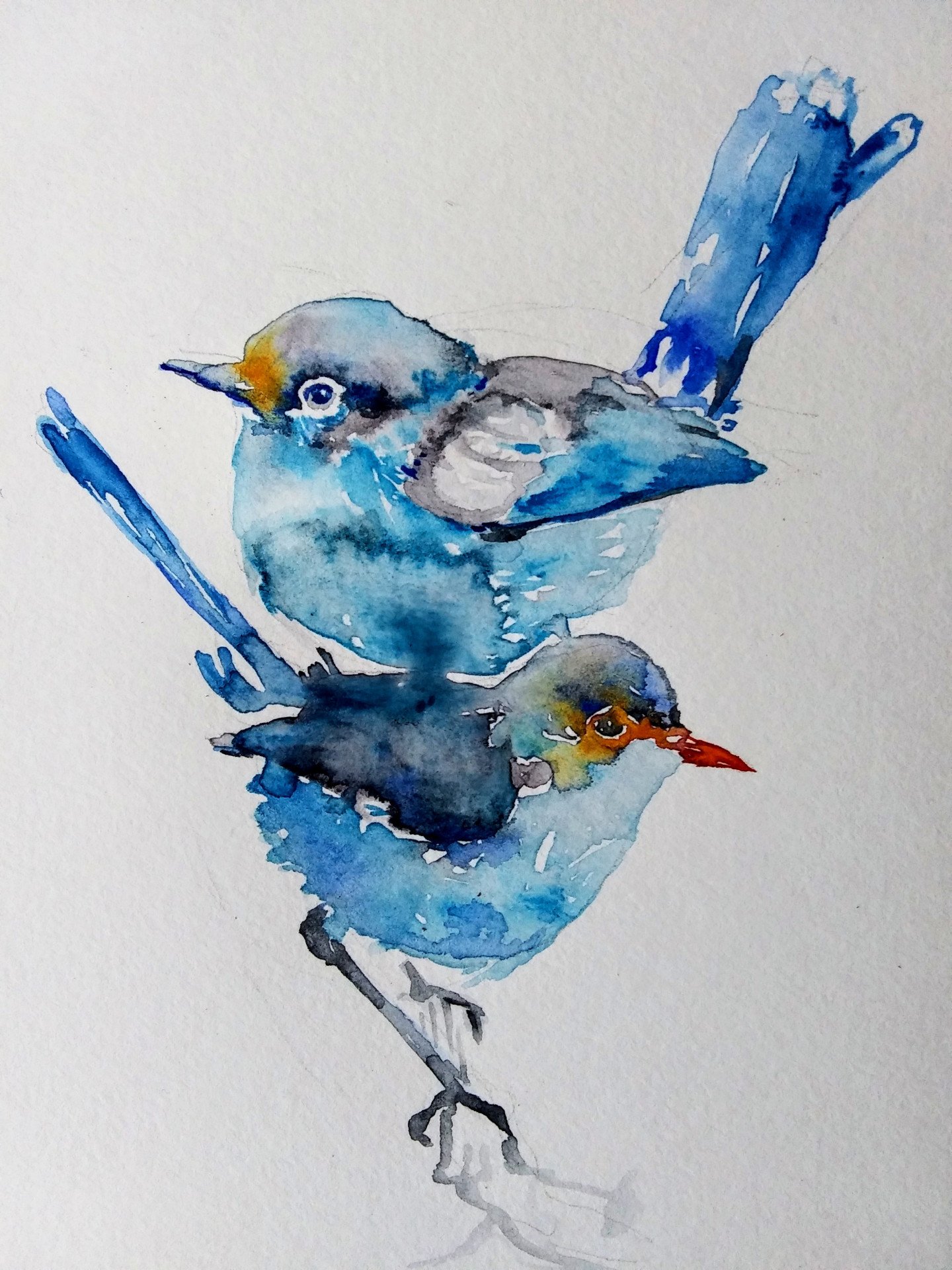 Blue birds - painting