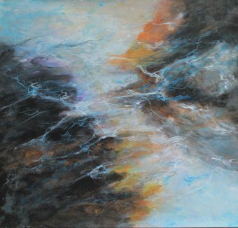 Painting "Water and Waves VII" by painter Lochter Andreas mixed method paper at Jose Art Gallery