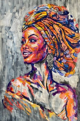 Esprit insouciant. Portrait à l'ambiance africaine
