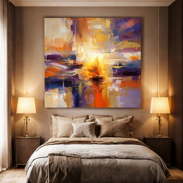 Dodatkowy obraz 1: Kolorowy Fotoimpresjonizm Fotografia "Złota oś światła w abstrakcji", fotograf Orlando Sanchez Cabrera 