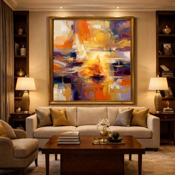 Dodatkowy obraz 4: Kolorowy Fotoimpresjonizm Fotografia "Złota oś światła w abstrakcji", fotograf Orlando Sanchez Cabrera 