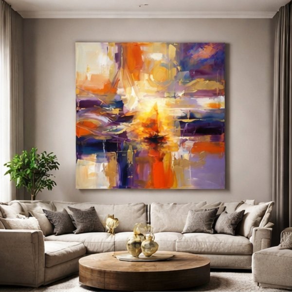 Dodatkowy obraz 5: Kolorowy Fotoimpresjonizm Fotografia "Złota oś światła w abstrakcji", fotograf Orlando Sanchez Cabrera 