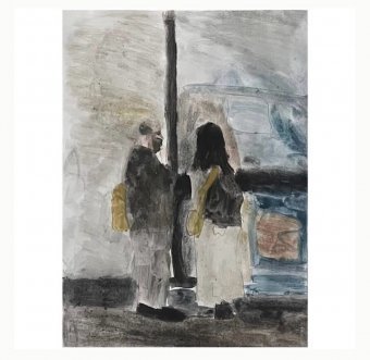 Painting "Afternoon" by painter Irfan Ajvazi acrylic paper at Jose Art Gallery