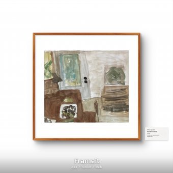 Painting "Painter's Table" by painter Irfan Ajvazi acrylic paper at Jose Art Gallery