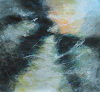 Painting "Water and Waves IX" by painter Lochter Andreas mixed method paper at Jose Art Gallery