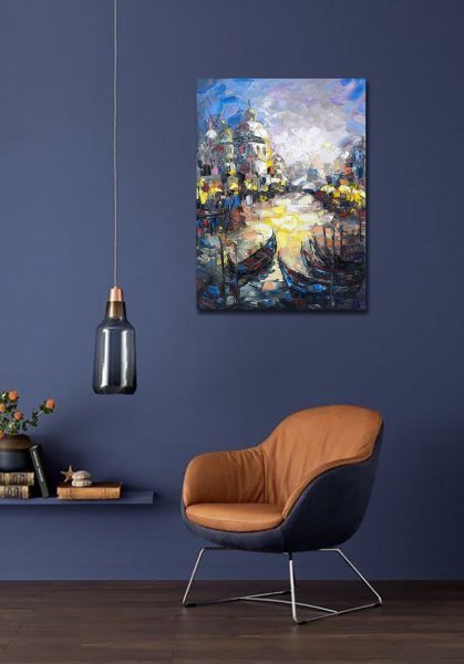 Additional view 7: Impressionism Cityscapes Painting Golden Evening in Venice by painter Anastasia Kozorez oil canvas 