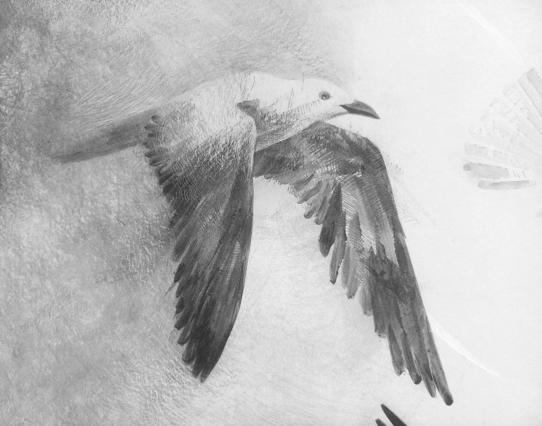 Additional view 6: Figurative Portrait Drawing In the Cage by illustrator Lana Korolievskaia ink cardboard 