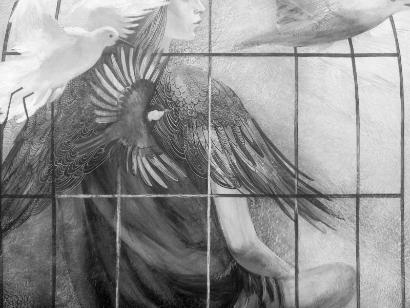 Additional view 8: Figurative Portrait Drawing In the Cage by illustrator Lana Korolievskaia ink cardboard 