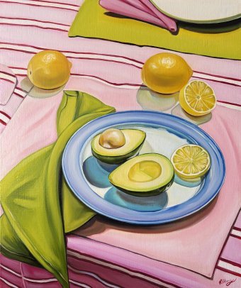 Painting "Citrus Freshness" by painter Viktoryia Lautsevich oil canvas at Jose Art Gallery