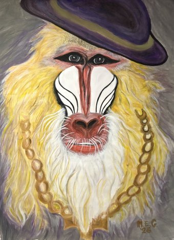 Abstracción del mandril del mono ladrón