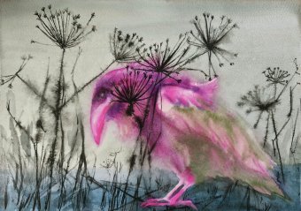 Pintura "Fora de cena", pintor Yana Dmitrieva aquarela papel na Jose Art Gallery