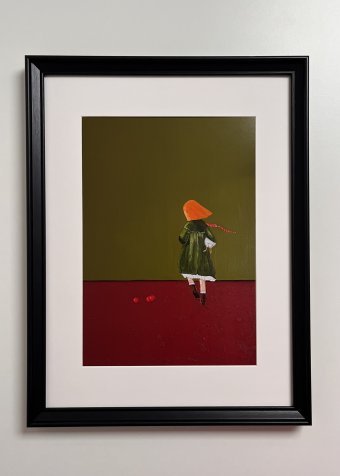 Pintura "Un paseo con un amigo navideño", pintor Nataliia Zevaikina óleo papel en Jose Art Gallery