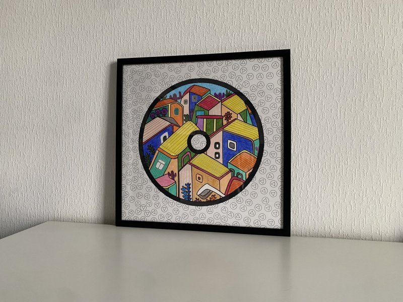 Additional view 1: Naïve Art Cityscapes Drawing Spring of Love in Urban Abstraction by illustrator #artdjartem mixed method paper 