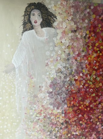 The Flower Scatterer: Elegance in Fine Art