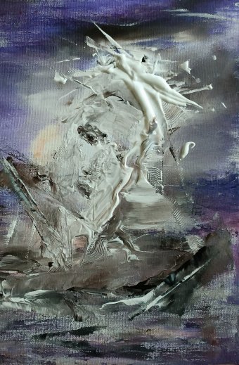 Peinture "De la lumière à votre fenêtre", peintre Natalya Arhipenko acrylique toile à la Jose Art Gallery