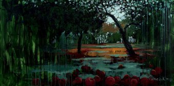 Gráfico "Bajo el árbol", ilustrador Guseva K. óleo lienzo en Jose Art Gallery