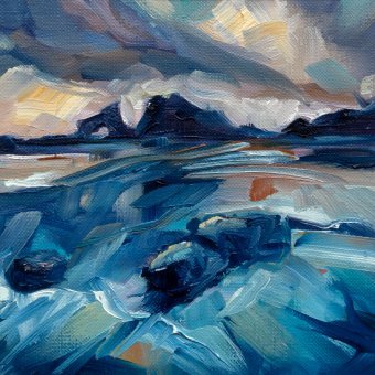 Painting "Coastal Forms" by painter Adrienn Pécsek oil paper at Jose Art Gallery