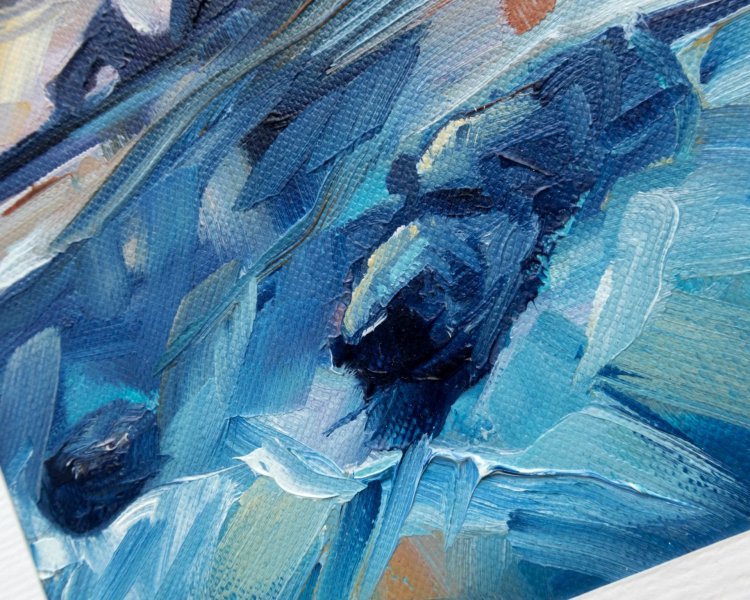 Additional view 2: Abstract Landscape Painting Coastal Forms by painter Adrienn Pécsek oil paper 