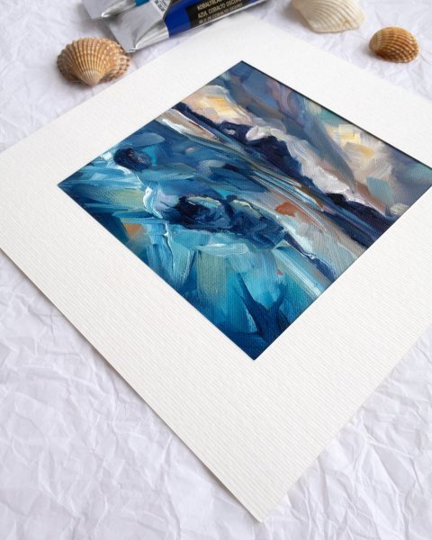 Additional view 3: Abstract Landscape Painting Coastal Forms by painter Adrienn Pécsek oil paper 