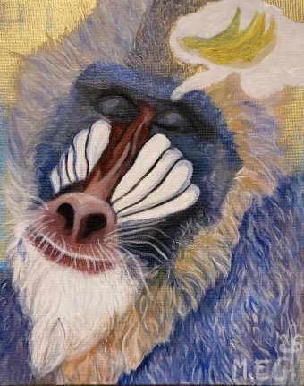 Pintura "Momentos de Reflexão na Natureza", pintor M.E.G acrilo tela de pintura na Jose Art Gallery