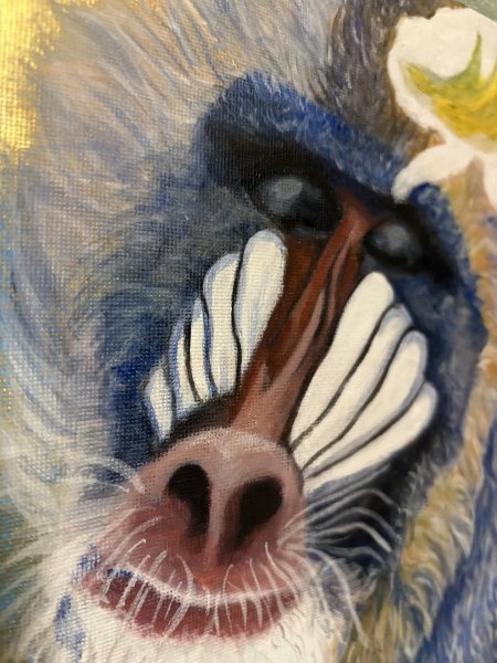 Additional view 4: Impressionism Animal Painting Moments of Reflection in Nature by painter M.E.G acrylic canvas 