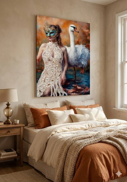 Additional view 3: Surrealism Mythological Painting Secret Pond by painter Selena Sashina oil canvas 