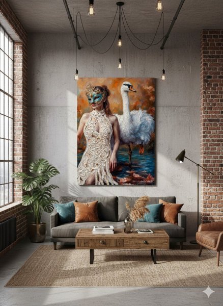 Additional view 4: Surrealism Mythological Painting Secret Pond by painter Selena Sashina oil canvas 