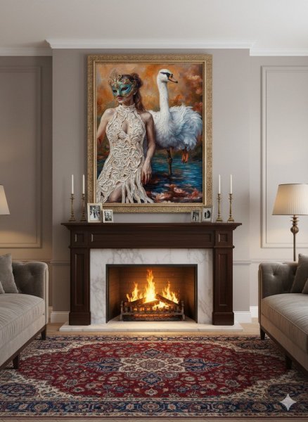 Additional view 5: Surrealism Mythological Painting Secret Pond by painter Selena Sashina oil canvas 