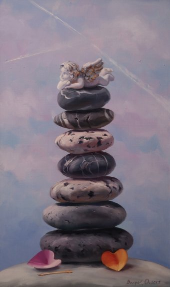 Malarstwo "Kontemplator nieba", malarz Olena i Gennady Vulysk olej płótno w Jose Art Gallery