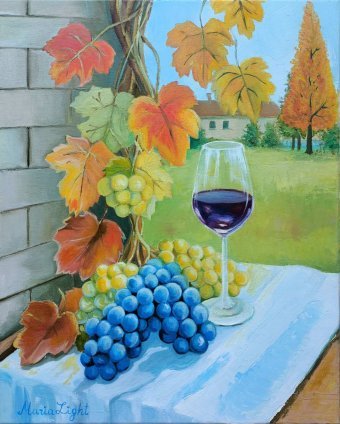 Painting "Gifts of nature" by painter Maria Light oil canvas at Jose Art Gallery