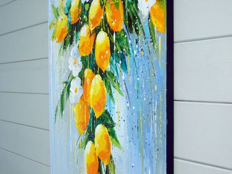 Lemon Flow Painting by Olha Darchuk - Jose Art Gallery